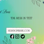 what does ydk mean in text