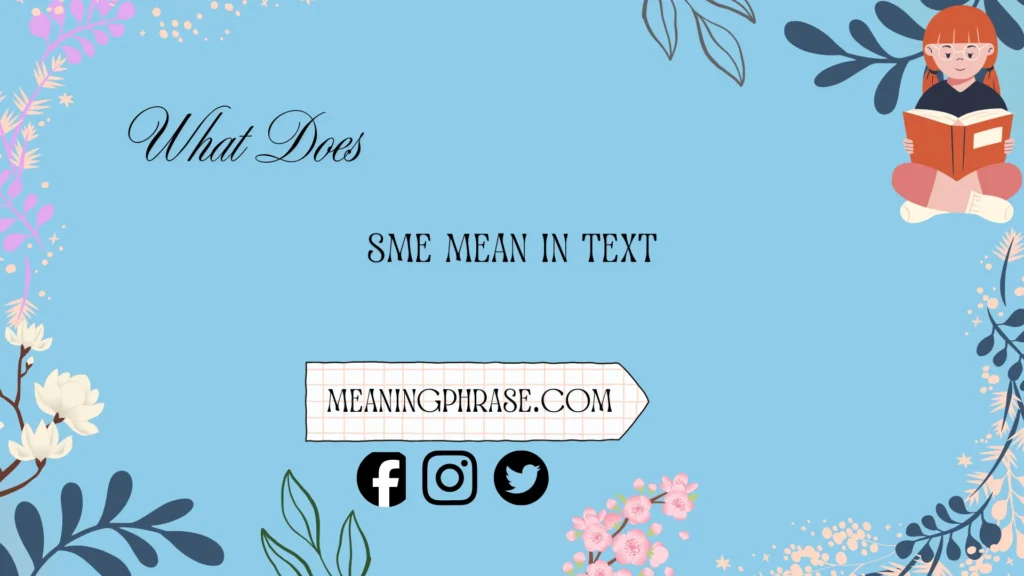 what does sme mean in text