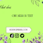 what does obv mean in text