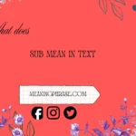 what does sub mean in text