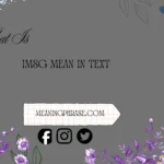 what is IMSG mean in text