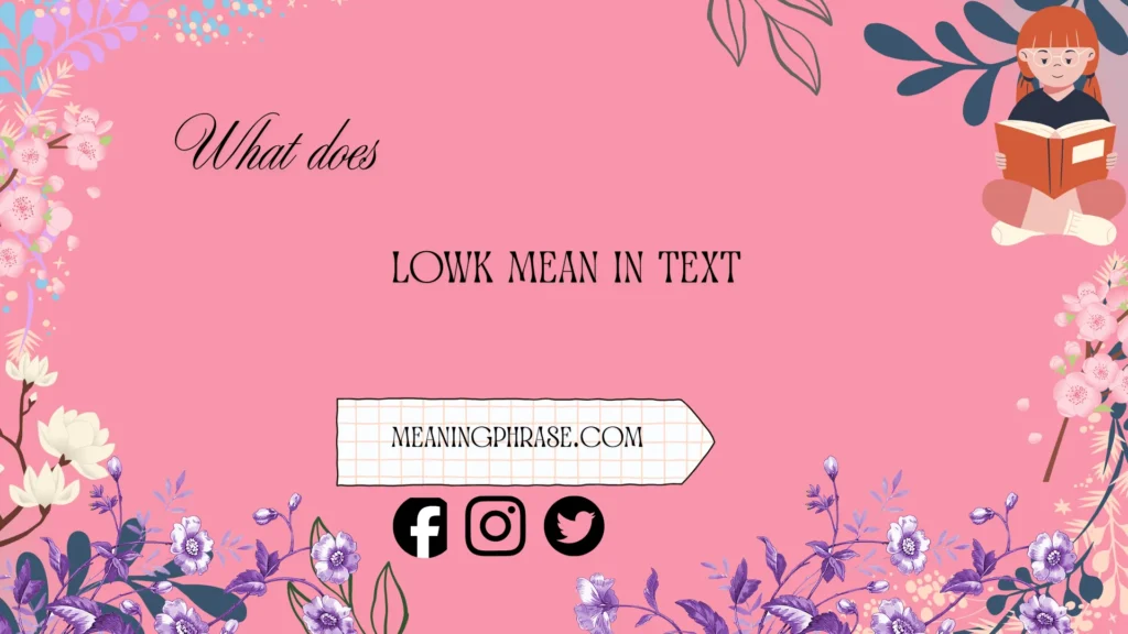 what does lowk mean in text