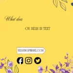 what does on mean in text