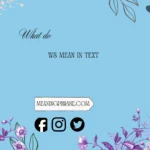 what do ws mean in text
