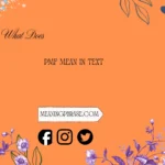 what does pmf mean in text