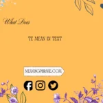 what does te mean in text